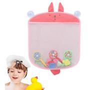 COYUN 1 Piezas Bolsa de Juguetes de Baño, Red para Colgar Accesorios de Ducha, Organizador de Juguete de Baño, Red de Almacenamiento para la Bañera, Bolsa Juguetes Bañera, con 2 Ventosas, Rosa