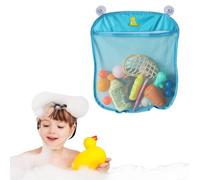 COYUN 1 Piezas Bolsa de Juguetes de Baño, Red para Colgar Accesorios de Ducha, Organizador de Juguete de Baño, Red de Almacenamiento para la Bañera, Bolsa Juguetes Bañera, con 2 Ventosas(Azul Oscuro)