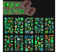 COYUN 10 hojas 100+ Piezas Pegatinas, Tatuajes Temporales Niños Regalos Cumpleaños Niños Colegio Pegatinas Infantiles Juguetes Niños Detalles Cumpleaños Niños Espacio Luminoso Stickers