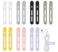 COYUN 14 Pcs Bridas Reutilizables para Cables - Ajustables de Silicona, Organizador para Cables de Carga, Auriculares, Computadora, Escritorio, Accesorios de Viaje (7 Colores)