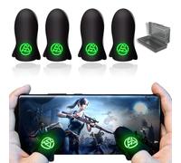 COYUN 2 par Dedales para Jugar al Movil y 1 caja, Transpirable Gaming Disparos sensibles al Sudor, Mobile Game Finger Sleeve, Anti-Sudor Pantalla táctil de Dedo Manga, Funda para Pulgar Transpirable