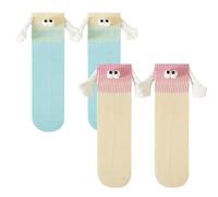COYUN 2 Pares Que Se Dan La Mano, Calcetines Divertidos Mujer Calcetines Graciosos Calcetines Magneticos Calcetines Manos Iman Calcetines Pareja Mano a Mano Calcetines para Hombres Mujeres