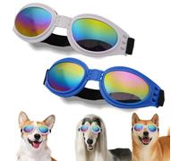 COYUN 2 Pcs Gafas de Sol para Perro, Gafas para Perros Protección UV, Correa Ajustable, Impermeables, Plegable, Antivaho, para Gatos Y Perros PequeñOs