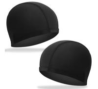 COYUN 2 pcs Gorro de natación suave, Gorros de Piscina, Cómodo gorro de natación de tela, suave gorro de natación unisex, gorro de natación flexible para pelo largo hombres, gorro de natación ligero