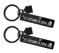 COYUN 2 Pcs Llavero Pareja,Colgante De Casa,Llavero Casa Nueva Hogar,Regalos De Inauguración De La Casa,Regalo Pareja Él y Ella Para Aniversario Cumpleaños Navidad, Regalos Para Una Nueva Casas(Negro)
