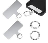 COYUN 2 Piezas Almohadillas Universales de Acero Inoxidable con Anillo de Metal, Parche Multifuncional Para Teléfono Móvil,Almohadilla de Parche Multifuncional Para Cordón de Teléfono Móvil(Plata)