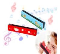 COYUN 2 Piezas Armonica Infantil,Instrumentos Musicales Infantiles,Armonica Madera Infantil,Armónica de Dibujos Animados Doble Fila diatónica Adecuado para Principiantes, Festivales Regalos