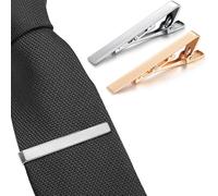 COYUN 2 Piezas Clip de Corbata pisacorbatas Hombre, Pasadores de Corbata para Negocio,Clásicos Corbatas Clips para Negocio, Mejor Regalo para Esposo y Padre(Plata+Oro)
