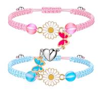 COYUN 2 Piezas de Pulsera Magnética de Atracción Magnética, Pulsera Ajustable de Cuerda Trenzada Relación de la Amistad, Regalo para Amantes de la Familia Mejores Amigos Novias Madres y Hermanas
