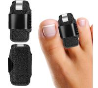 COYUN 2 Piezas Férula para Dedo en Martillo, Férula para Dedo, Férulas Ajustables para Dedos de Pie, Tratamiento para Fracturas, Esguinces y Dedos en Martillo, Soporte en Forma de U, Color Negro