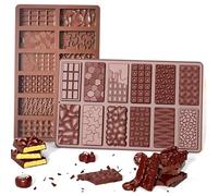 COYUN 2 Piezas Molde de silicona para chocolate, Moldes Para Barra De Chocolate Profundos De Silicona Sin BPA, Solicite azúcar, chocolate, helado, pastel