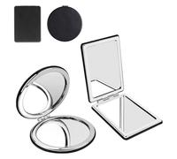 COYUN 2pcs Espejo de Bolsillo, Espejo Compacto de Doble Cara,Plegable y PortáTil Espejo de Viaje,Espejo de Mano Espejo Pequeño, Espelho de Bolso Pequeno, portátil, Regalo para NiñAs(Negro)