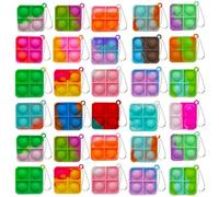 COYUN 30Pcs Pop Fidget It Toy, Silicona Fidget Juguete Llavero, Colorido Pop Bubble Fidget Juguetes Sensoriales Juguete de Descompresión de Silicona,Rellenos de Bolsas de Regalo para Niños y Aadultos