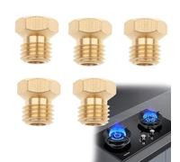 COYUN 5 Piezas Inyectores Cocina Gas Butano, Boquillas de Propano Butano, Inyectores de Latón con Rosca Estándar, Repuestos Compatibles para Estufas de Gas Domésticas, 0,45/0,75/0,8/1,0/1,3mm