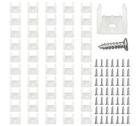 COYUN 50 Pcs LED Neón Montaje Clips, Soporte para Tiras de LED de 12-14 mm, Clips Transparentes para Fijar Tiras de LED a la Pared y al Techo, con 50 Tornillos