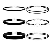 COYUN 6 Pcs Choker Mujer Gótico en Terciopelo Negro, Gargantilla Mujer Elegante para Adolescentes y Adultas, Choker Terciopelo Gargantilla Negro, Collar Gothic, Collar Ajustable Estilo Tattoo y Lariat