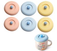 COYUN 6 Pcs Tapas De Silicona Para Taza Reutilizables Antipolvo, Tapas Para Botes De Cristal, Tapa Vasos Antidroga Fiesta, Para Tazas Vasos De Café Jarras De Cerveza (10cm) (Multicolor)