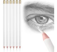 COYUN 6 Piezas Blanco Lápiz de Borrar Suave Fácil de Transportar e Sujetar de Madera para un Borrado Fino para Dibujo, Alto Brillo, Bocetos y Manualidades para Principiantes y Artistas de Dibujo