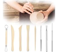 COYUN 8 Piezas Ceramica para Modelar Herramientas Ceramica Arcilla Palillos de Modelar Herramientas Arcilla Polimerica Alfarería Kit Adultos Arcilla de Esculpir Herramientas