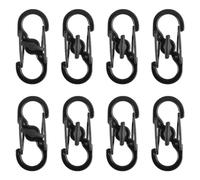 COYUN 8 Piezas S Forma Mosquetón Pequeño,Clip De Bloqueo De Acero Inoxidable Antirrobo Y AnticaíDas De Gancho En S Mini Pequeños Hebilla para Amarrar Llaves Botellas de Agua Paraguas Mochilas Bolsas