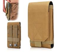COYUN Funda para enganchar al cinturón y Llevar el teléfono móvil, funda para teléfono celular, bolsa táctica militar multiusos para trabajo al aire libre, senderismo, camping, tamaño L,marrón