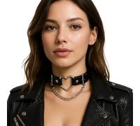COYUN Gargantilla De Forma De Corazongótico Negro Para Mujeres Adolescentes Niñas Punk Collar Banda Para El Cuello Para Disfraces De Joyería