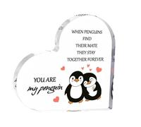 COYUN Regalo Novia Novio Pinguino Regalos para Parejas San Valentin Regalos Mujer Originales para Hombre Originales para Mujer Cumpleaños Placa Acrílica de Pingüino para Hombre Navidad Aniversario