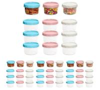 Cozary 12 Piezas Envases De Plastico Con Tapa,Contenedores De Alimentos Pequeños, 250ml Tazones De Plástico Reutilizables Apilables Delicatessen,Aptos Para Lavavajillas, Microondas Y Congelador