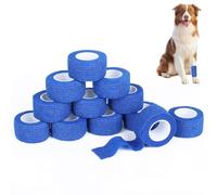 Cozary 12 Rollos de Venda Autoadhesiva Elástica para Mascotas, 2.5cm x 4.5m Esparadrapo Deportivo, Impermeable y Transpirable, Tape Vendaje Deportivo Bendaje Adhesiva para Deportes Mano Brazo Pie