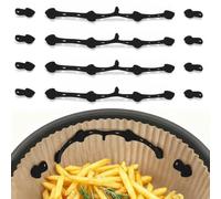 Cozary 12pcs Hebillas de Silicona Magnéticas para Freidora de Aire, Air Fryer Magnet Buckle, Reutilizables, para Sujetar el Papel de Pergamino para la Freidora de Aire Caliente, Negro, Little Fish