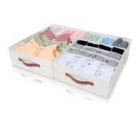 Cozary 2 juegos de lencería plegable cajón organizador de ropa interior armario organizador divisor de tela para sujetadores, calcetines y corbatas