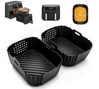 Cozary 2 Piezas Molde Silicona Freidora de Aire, Para Ninja Double Stack XL 9.5L SL400UK/AF400UK/AF300UK, Cookwise/Emerio Dual Zone 9L, Stillstern/Balter HL-900-8L, Reutilizables