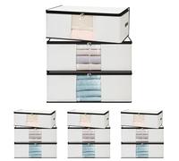 Cozary 3 Piezas 60L Bolsas Almacenaje Ropa, Cajas Almacenaje Ropa Plegable Debajo de la Cama con Ventana Transparente, Bolsas para Guardar, Caja Organizadoras Armario para Mantas, Juguetes