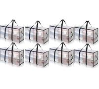 Cozary 4 Piezas Bolsas para Guardar Ropa Transparentes 94L, Organizador Armario Plegable, Cajas Almacenaje con Asas para Edredón Mantas Mudanza Móviles Juguetes (Paquete de 2)