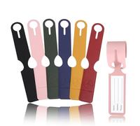 Cozary 6 Piezas Identificador de Maletas, Etiqueta Maleta Viaje de Cuero PU, con Tarjeta de Identificación de Nombre, Etiquetas para Maletas para Viajes de Negocios, Vuelos