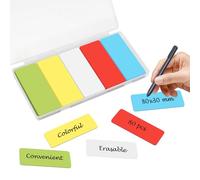 Cozary 80 Piezas Imanes Pizarra Magnetica, 80x30mm Etiquetas Magnéticas Escriturables y Borrables, Colores Imanes Magnets para Tableros Magnéticos