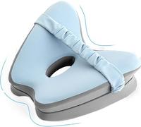 Cozary Almohada Piernas Dormir,Cojín De Rodilla Ortopédica Para Aliviar Dolor De Espalda/Cadera/Articulaciones Y Ciática,Cojin Piernas Dormir,Funda De Almohada De Cool Feeling(27*25*13cm,Azul Claro)