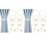 Cozary Alzapaños Cortinas Magnéticos, 4 Piezas Sujeta Cortinas, Correas de Imán para Cortina, Sujeta Hebillas Recoge Cortina Decoración para Cortinas para Salón, Dormitorio y Casa (Paquete de 2)