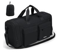 Cozary Bolsa de Gimnasio Plegable Mochila Viaje Cabina Bolsa De Viaje Hombre Mujer Impermeable Mano Bolsa de Hombro 30.8L con Zapatero y Bolsillo Ideal para Viajar por Fitness