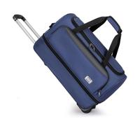 Cozary Bolsa de Viaje Trolley con Ruedas 57L - Mochila de Viaje con Ruedas 3 en 1 Impermeable, Diseño Extensible y Manija Ajustable (56x29x35cm) para Bolsas de Viaje con Ruedas - Azul Marino