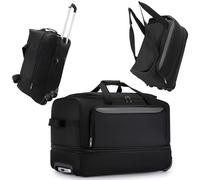 Cozary Bolsa de Viaje Trolley con Ruedas 57L - Mochila de Viaje con Ruedas 3 en 1 Impermeable, Diseño Extensible y Manija Ajustable (56x29x35cm) para Bolsas de Viaje con Ruedas