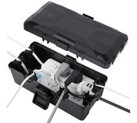 Cozary Caja de Cable Impermeable, IP54, Caja Estanca Exterior Electrica, Protector Enchufe Exterior Resistente a La Intemperie, para Cables de Extensión, Enchufes de Jardín(26.1x15x9.4cm)