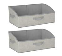 Cozary Cajas de Almacenaje Plegables 28L,Juego de 2 Cajas de Almacenamiento de Tela, 50x28.5x20cm,Cubos Almacenaje,Organizador Grande para Ropa Juguetes Libros Armario