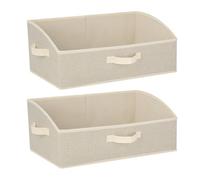 Cozary Cajas de Almacenaje Plegables 28L,Juego de 2 Cajas de Almacenamiento de Tela, 50x28.5x20cm,Cubos Almacenaje,Organizador Grande para Ropa Juguetes Libros Armario
