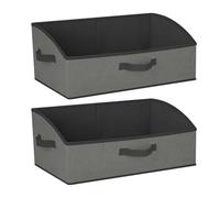 Cozary Cajas de Almacenaje Plegables 28L,Juego de 2 Cajas de Almacenamiento de Tela, 50x28.5x20cm,Cubos Almacenaje,Organizador Grande para Ropa Juguetes Libros Armario