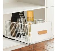 Cozary Cajón Telescópico, Cajones Extraíbles Para Armario De Cocina, Sin Necesidad De Taladrar Ni Clavar, Adecuado Para Cocina/Baño/Dormitorio (Blanco, 1 Pieza, 40-65,5x24x17cm)