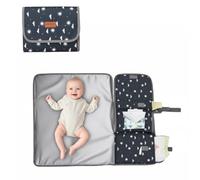 Cozary Cambiador Bebé Portátil, Cambiador Portatil Bebe, Cosas para Bebes Recien Nacidos con 3 Bolsillos, Impermeable Reutilizable, Accesorios Bebe Recien Nacido para 0-5M Niños Niñas
