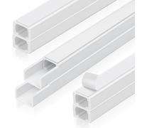 Cozary Canaleta Cables Pared Adhesivo (400mmx15mmx10mm), 6 Piezas Tapa Cables Pared Autoadhesiva Esconder Cables, Organizador Cables para Casa u Oficina