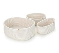 Cozary Cestas Organizadoras, Cestas Almacenaje Baño, Organizador Para Cocina Decorativa, Baño, Dormitorio, Diseño Resistente, 3 Tamaños, 3 Piezas, Gris
