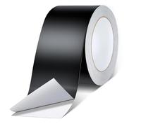 Cozary Cinta de Aluminio Negra 50mm x 50m,Cinta Aluminio Adhesiva Impermeable y Resistente al Calor,Cinta Selladora Metálica para Conductos de Aire Altas y Bajas TemperaturasTemperaturas